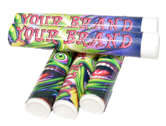 100 Custom Printed Plastic Preroll Tubes